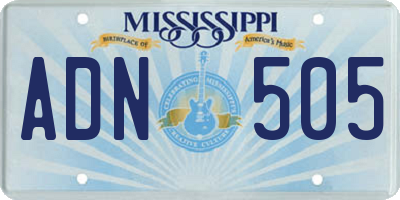 MS license plate ADN505