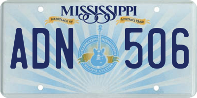 MS license plate ADN506