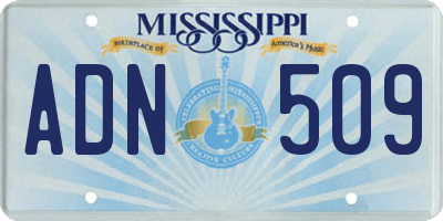 MS license plate ADN509