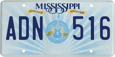 MS license plate ADN516