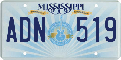 MS license plate ADN519