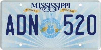 MS license plate ADN520