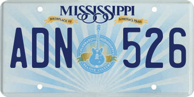 MS license plate ADN526