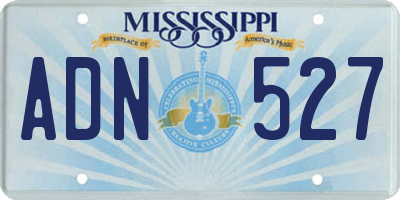 MS license plate ADN527