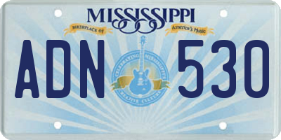 MS license plate ADN530
