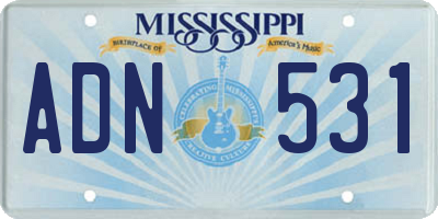MS license plate ADN531