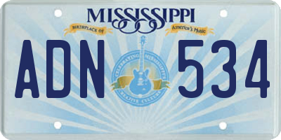 MS license plate ADN534