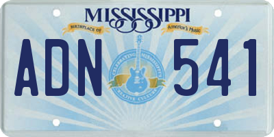 MS license plate ADN541