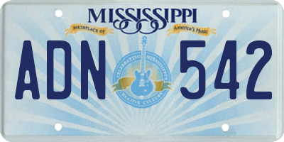 MS license plate ADN542
