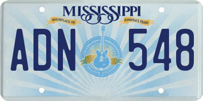MS license plate ADN548