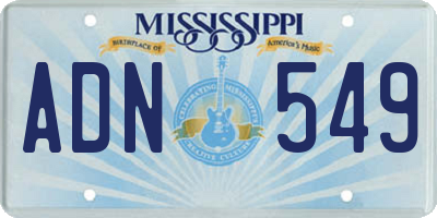MS license plate ADN549