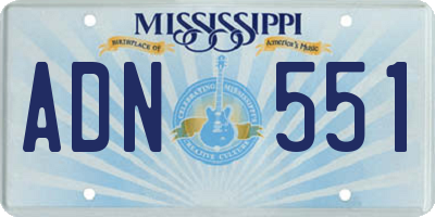 MS license plate ADN551
