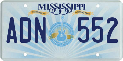 MS license plate ADN552