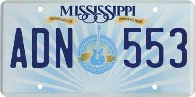 MS license plate ADN553