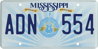 MS license plate ADN554