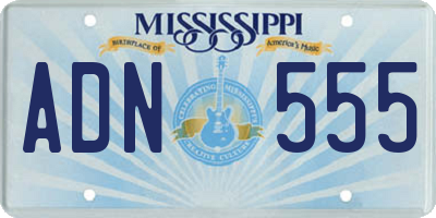 MS license plate ADN555