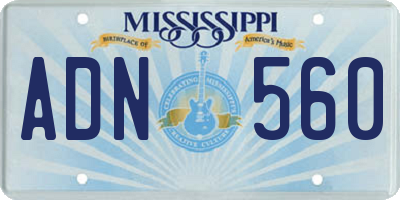 MS license plate ADN560