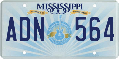 MS license plate ADN564