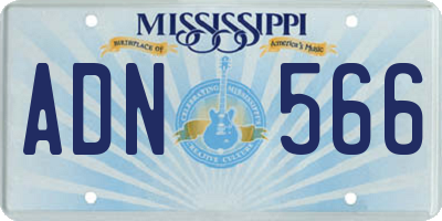MS license plate ADN566