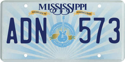 MS license plate ADN573