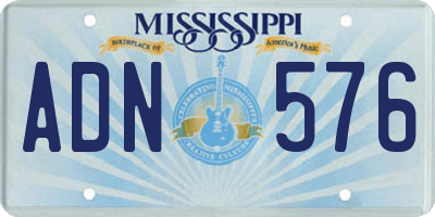 MS license plate ADN576