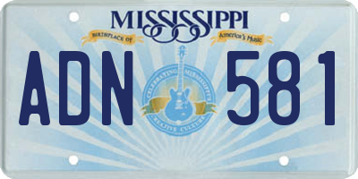 MS license plate ADN581