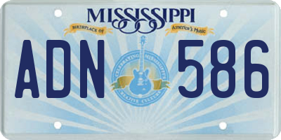MS license plate ADN586