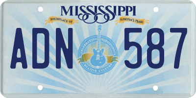 MS license plate ADN587
