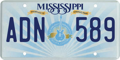 MS license plate ADN589