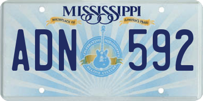 MS license plate ADN592