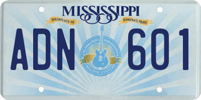 MS license plate ADN601