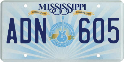 MS license plate ADN605