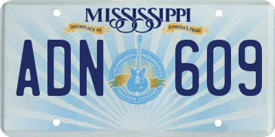 MS license plate ADN609