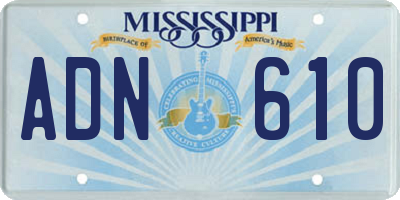 MS license plate ADN610