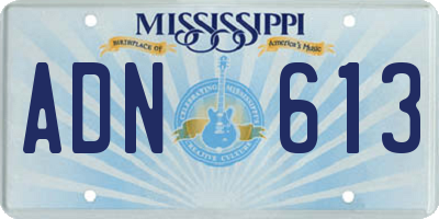 MS license plate ADN613