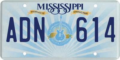 MS license plate ADN614