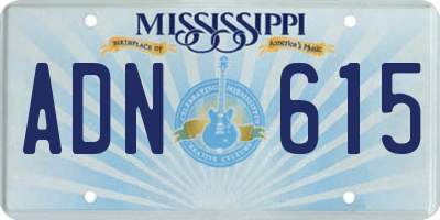 MS license plate ADN615