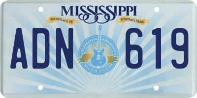 MS license plate ADN619