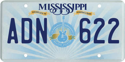 MS license plate ADN622