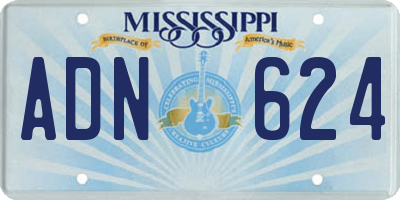 MS license plate ADN624