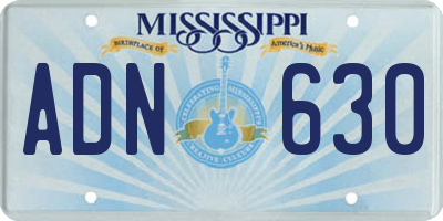 MS license plate ADN630