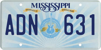 MS license plate ADN631