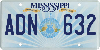 MS license plate ADN632