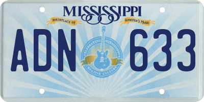 MS license plate ADN633