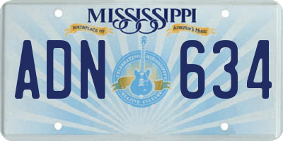MS license plate ADN634