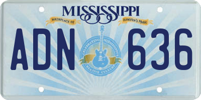 MS license plate ADN636