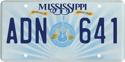 MS license plate ADN641