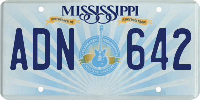 MS license plate ADN642