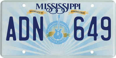 MS license plate ADN649