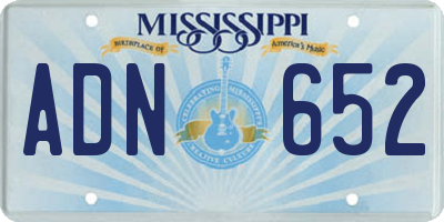 MS license plate ADN652
